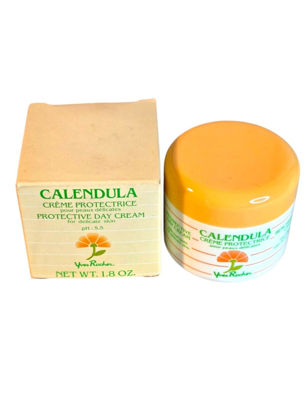 Yves Rocher Calendula Protective Day Cream  Sealed Jar Discontinued Vintage